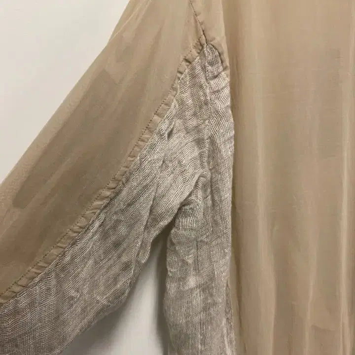 [BUNJANG] BLANC Cotton Linen Blouson Jacket / 빈티지 BLANC 코튼 리넨 페브릭 루즈핏 블루종