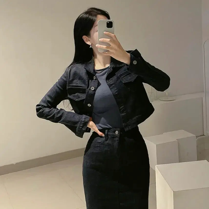 [SOLD OUT] 청자켓 스커트 셋업 오브 렌느 새상품