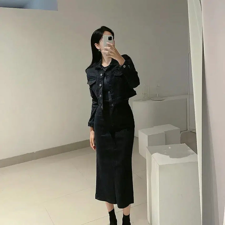 [SOLD OUT] 청자켓 스커트 셋업 오브 렌느 새상품