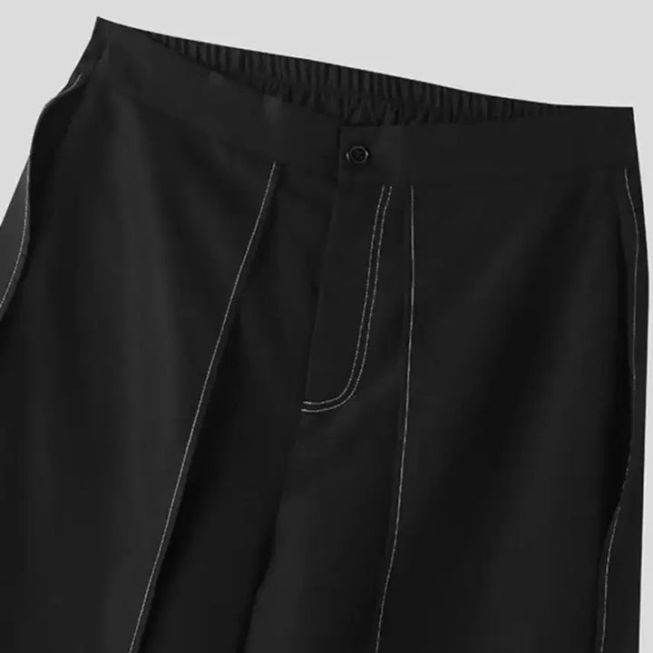 [SOLD OUT] 페이크 투피스 비대칭히피 와이드 레그 바지(XXL)