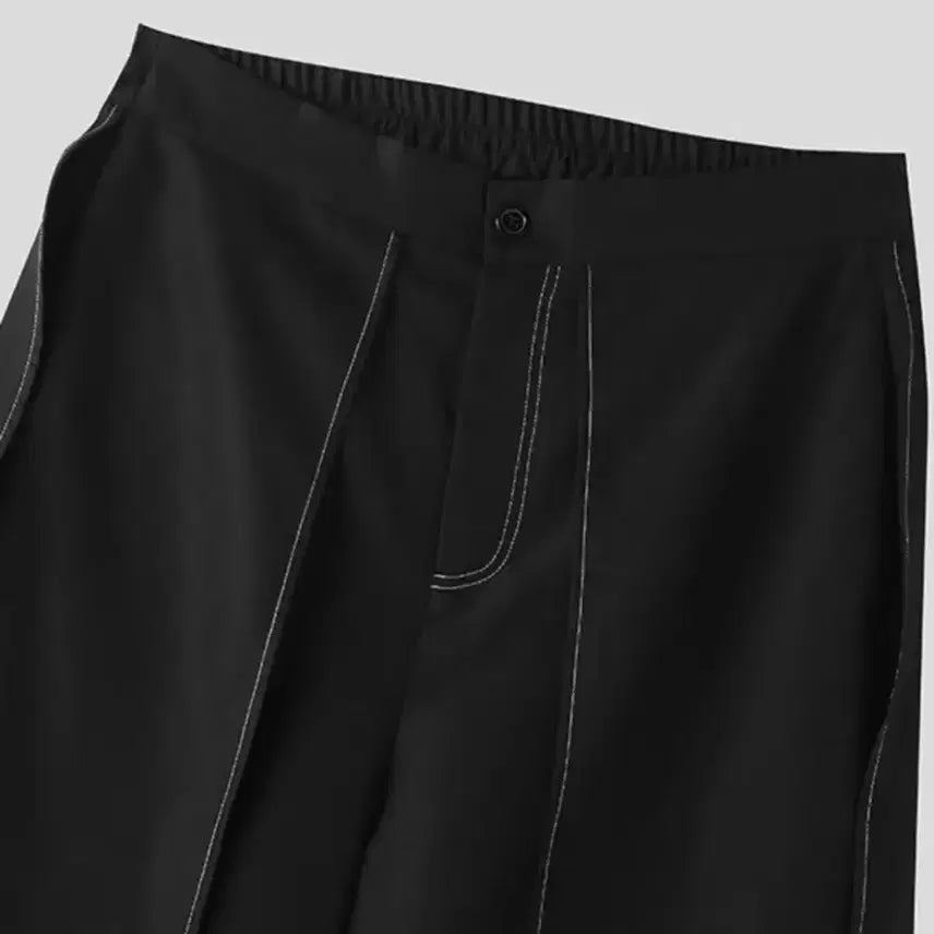 [SOLD OUT] 페이크 투피스 비대칭히피 와이드 레그 바지(XXL)