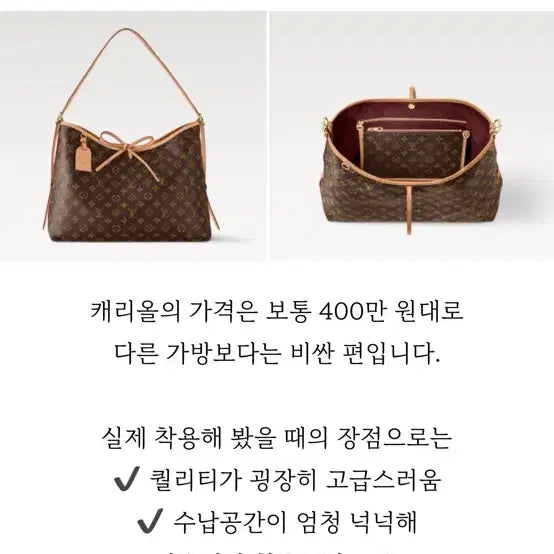 [BUNJANG] Carryall Monogram Shoulder Bag / 캐리올 모노 숄더백