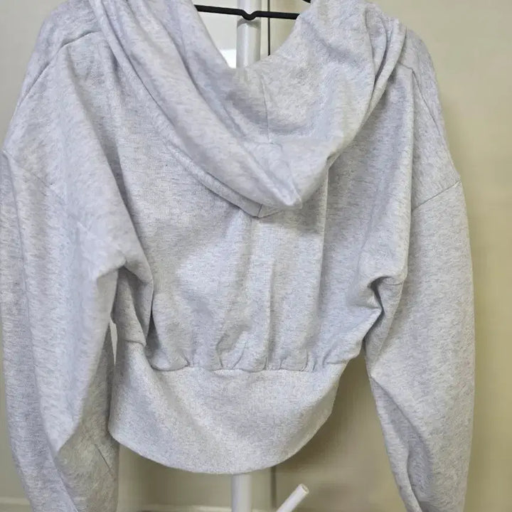 [BUNJANG] Gray Cropped Hooded Cardigan / 회색 후드 가디건 크롭 기장