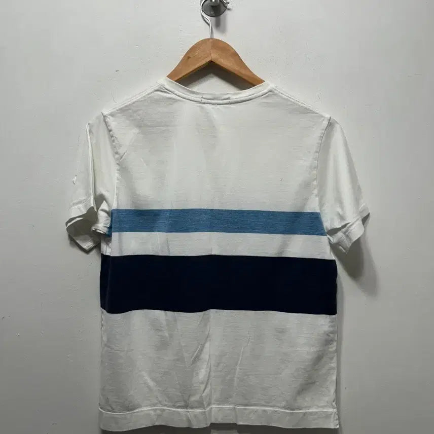 [BUNJANG] Hazzys White Stripe T-shirt M / 헤지스 화이트 스트라이프 반팔 티셔츠 M