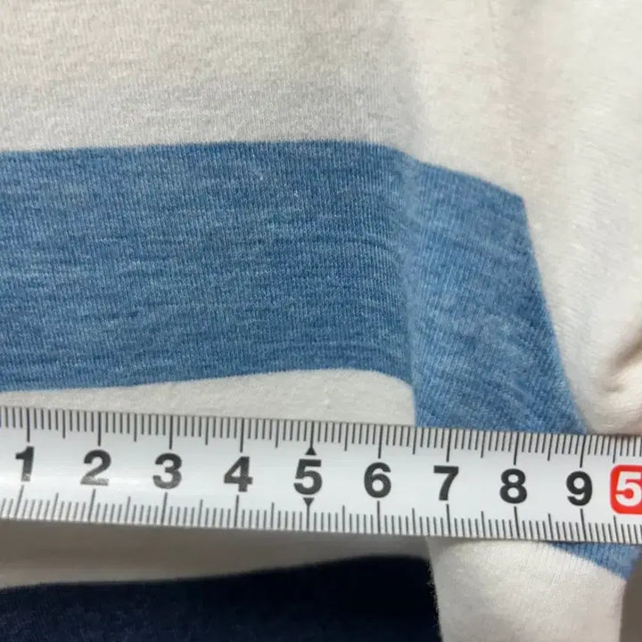 [BUNJANG] Hazzys White Stripe T-shirt M / 헤지스 화이트 스트라이프 반팔 티셔츠 M