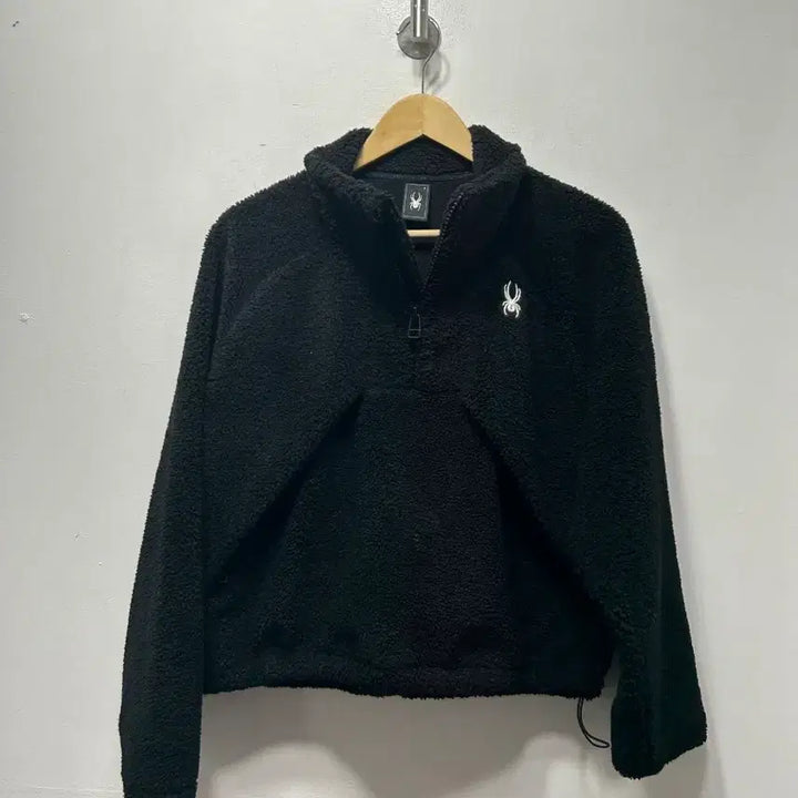 [BUNJANG] Spider Black Fleece Pullover S / 스파이더 블랙 뽀글이 플리스 풀오버 S