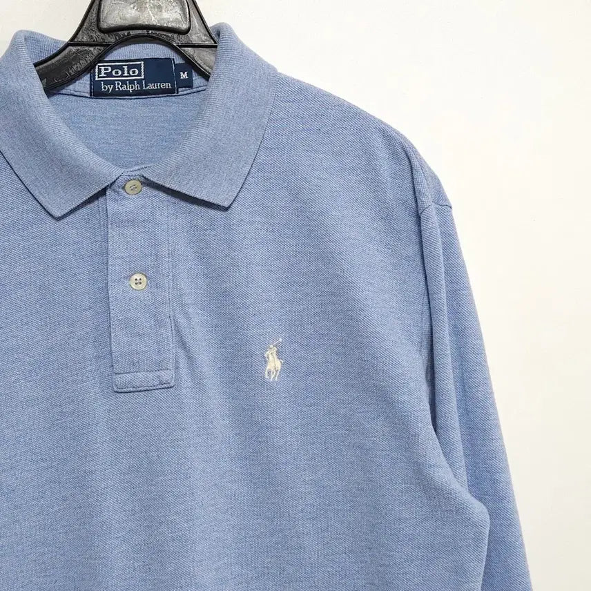 [BUNJANG] Polo Ralph Lauren Long Sleeve Polo Shirt Light Blue / 90~95 폴로 랄프로렌 롱슬리브 카라티 연블루 (00s 국내출시)