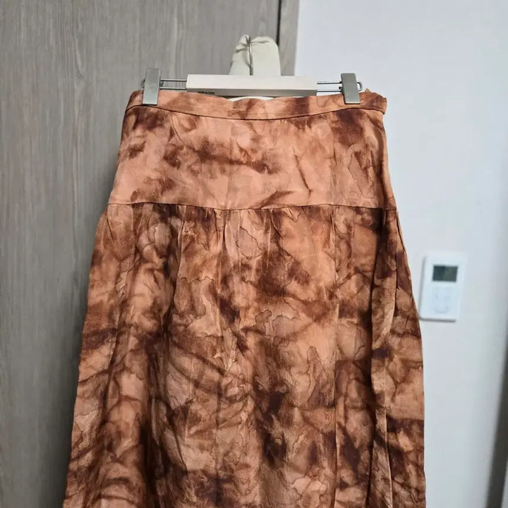 [BUNJANG] Natural Dye Linen and Ramie Blend Long Skirt - Brown / 천연염색 인견+모시 롱 스커트 브라운