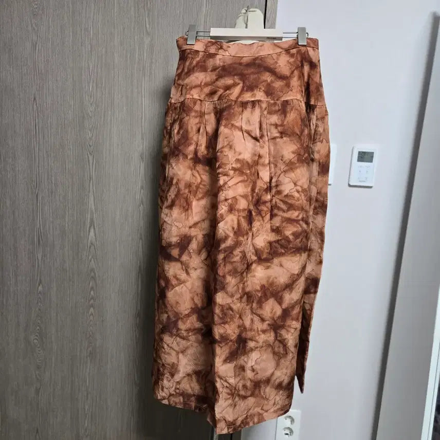 [BUNJANG] Natural Dye Linen and Ramie Blend Long Skirt - Brown / 천연염색 인견+모시 롱 스커트 브라운