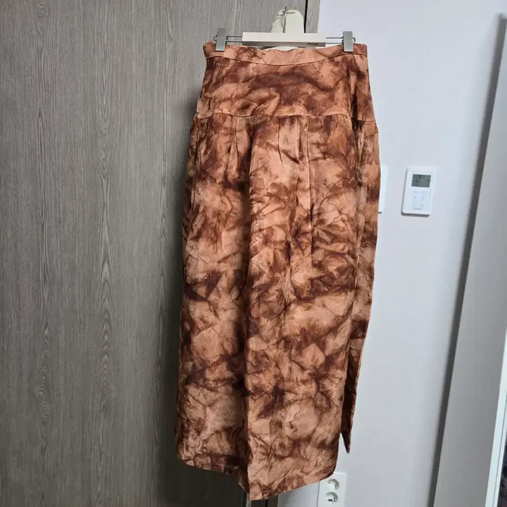 [BUNJANG] Natural Dye Linen and Ramie Blend Long Skirt - Brown / 천연염색 인견+모시 롱 스커트 브라운