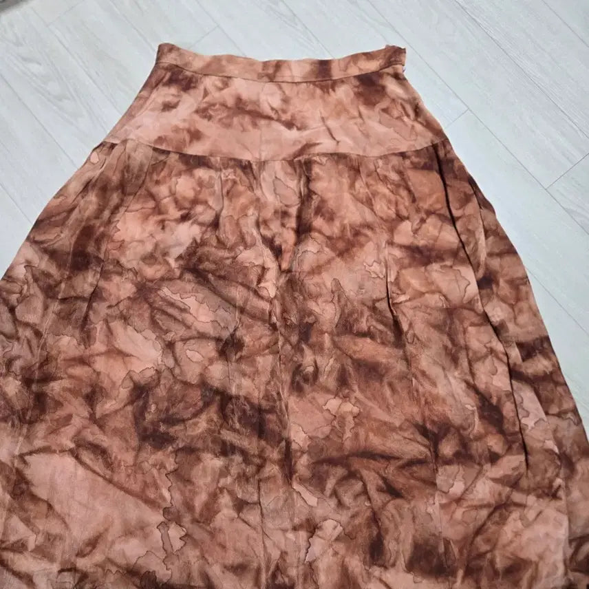 [BUNJANG] Natural Dye Linen and Ramie Blend Long Skirt - Brown / 천연염색 인견+모시 롱 스커트 브라운