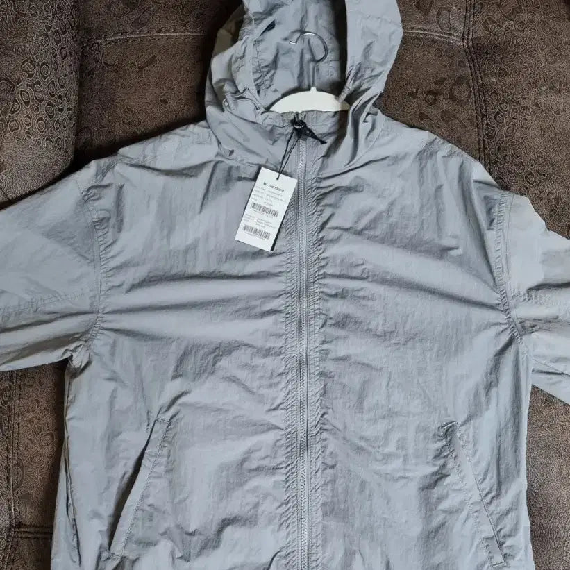 [BUNJANG] W.Standard Gray Hooded Windbreaker Jacket / w.스탠다드 그레이 후드 윈드브레이커 바람막이
