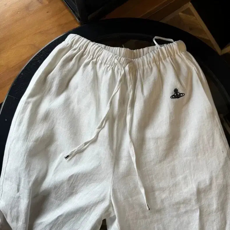 [BUNJANG] Vivienne Westwood Linen Wide Pants - White / 비비안 웨스트우드 린넨 와이드 팬츠 / 화이트