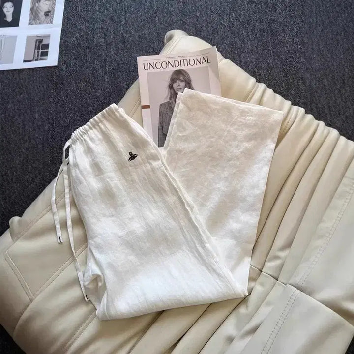 [BUNJANG] Vivienne Westwood Linen Wide Pants - White / 비비안 웨스트우드 린넨 와이드 팬츠 / 화이트