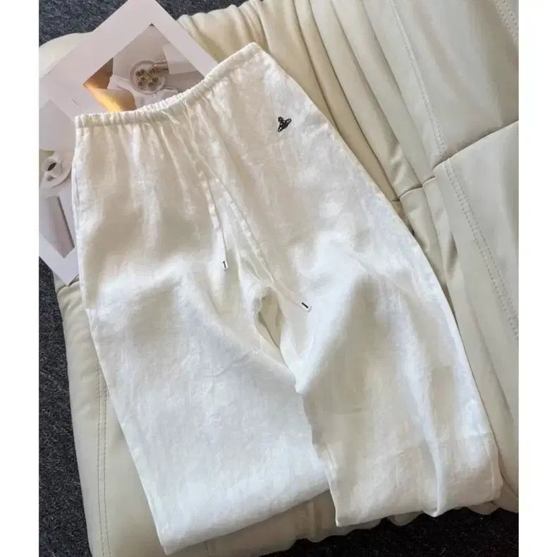 [BUNJANG] Vivienne Westwood Linen Wide Pants - White / 비비안 웨스트우드 린넨 와이드 팬츠 / 화이트