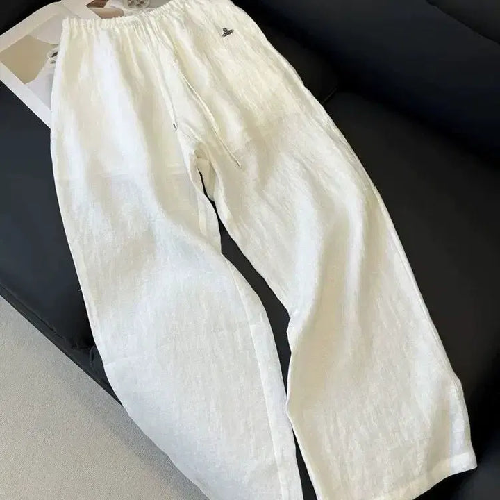 [BUNJANG] Vivienne Westwood Linen Wide Pants - White / 비비안 웨스트우드 린넨 와이드 팬츠 / 화이트