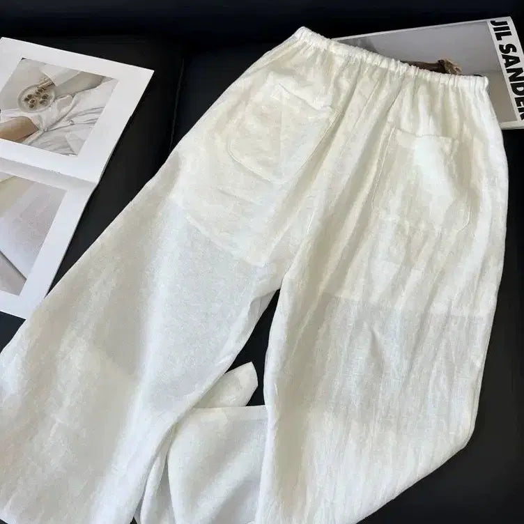 [BUNJANG] Vivienne Westwood Linen Wide Pants - White / 비비안 웨스트우드 린넨 와이드 팬츠 / 화이트
