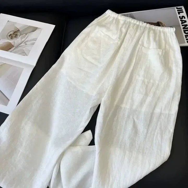 [BUNJANG] Vivienne Westwood Linen Wide Pants - White / 비비안 웨스트우드 린넨 와이드 팬츠 / 화이트