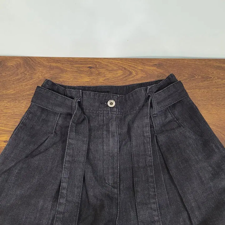 [BUNJANG] ON&amp;ON Wide Belt Denim Pants / 온앤온 벨트 와이드 데님 팬츠 27