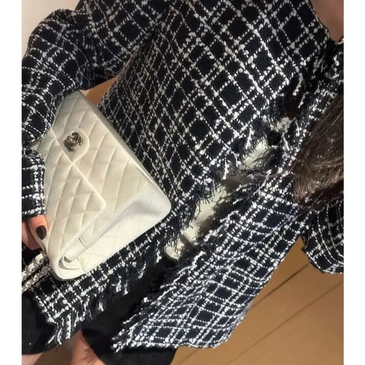 [BUNJANG] The Row Fringe Tweed Jacket Navy / 더로앙 프린지 트위드 자켓 s 네이비