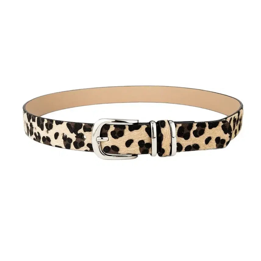 [BUNJANG] Leopard Print Faux Leather Belt / 레오파드 호피 패턴 여성 인조 가죽 갸루 벨트