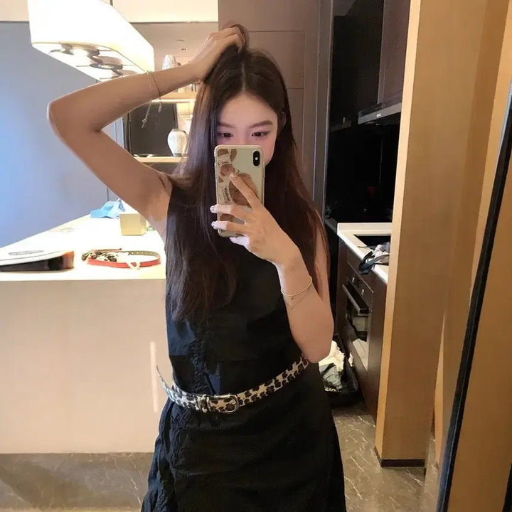 [BUNJANG] Leopard Print Faux Leather Belt / 레오파드 호피 패턴 여성 인조 가죽 갸루 벨트