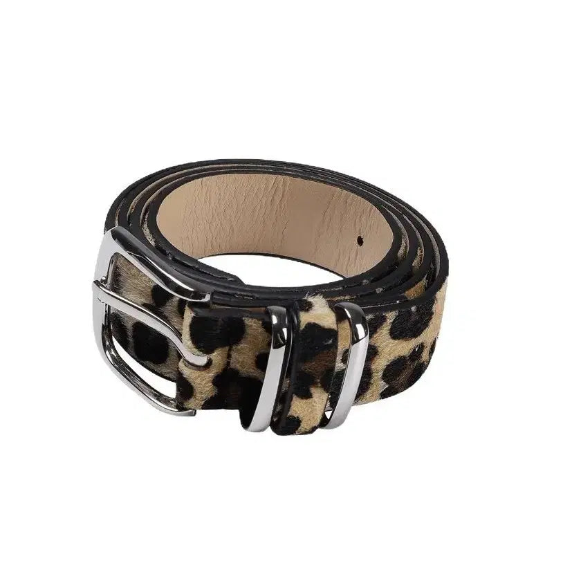 [BUNJANG] Leopard Print Faux Leather Belt / 레오파드 호피 패턴 여성 인조 가죽 갸루 벨트