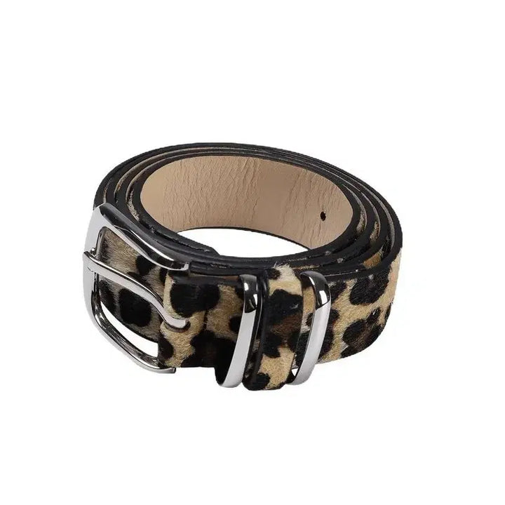 [BUNJANG] Leopard Print Faux Leather Belt / 레오파드 호피 패턴 여성 인조 가죽 갸루 벨트