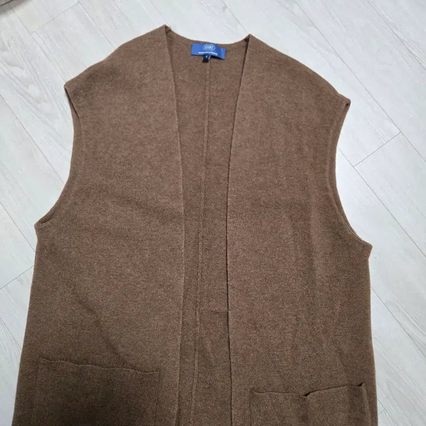 [BUNJANG] Gobi Cashmere 100% Long Knit Vest / 고비 캐시미어 롱 니트 조끼 브라운 포켓 베스트