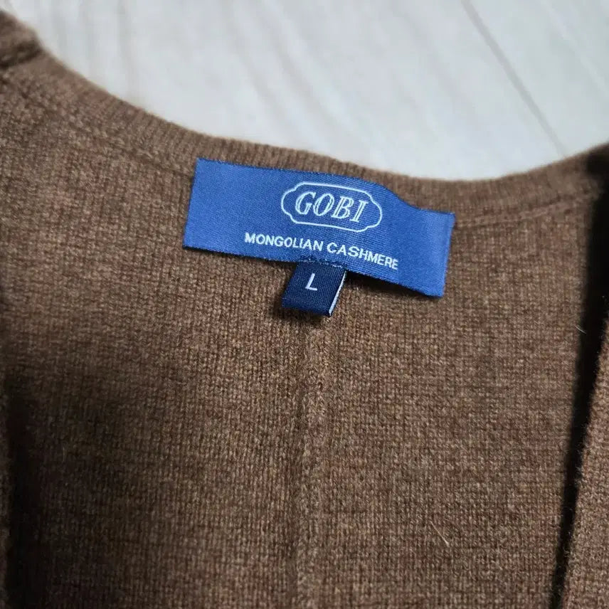 [BUNJANG] Gobi Cashmere 100% Long Knit Vest / 고비 캐시미어 롱 니트 조끼 브라운 포켓 베스트