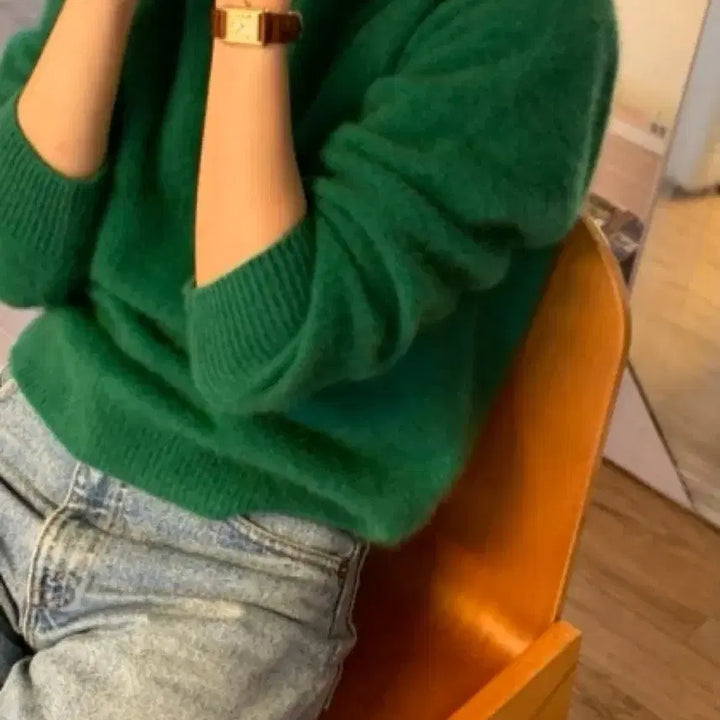 [BUNJANG] Monet Market Mood Sweater Green / 모네마켓 무드 스웨터 그린