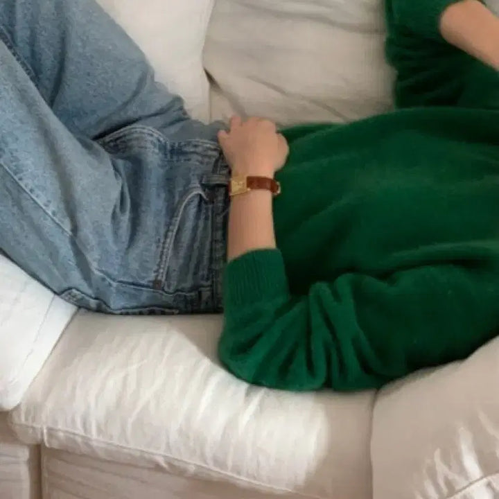[BUNJANG] Monet Market Mood Sweater Green / 모네마켓 무드 스웨터 그린