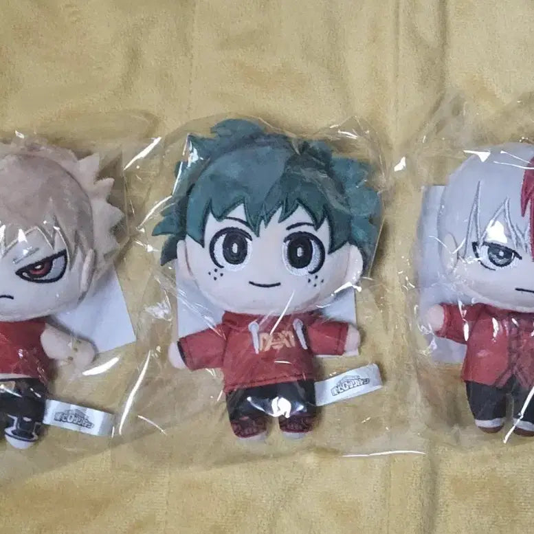 [BUNJANG] My Hero Academia Bakugo Midoriya Todoroki Red Costume Plush Bundle Set / 히로아카 누이구루미 레드 코스튬 / 바쿠고 미도리야 토도로키 인형 굿즈