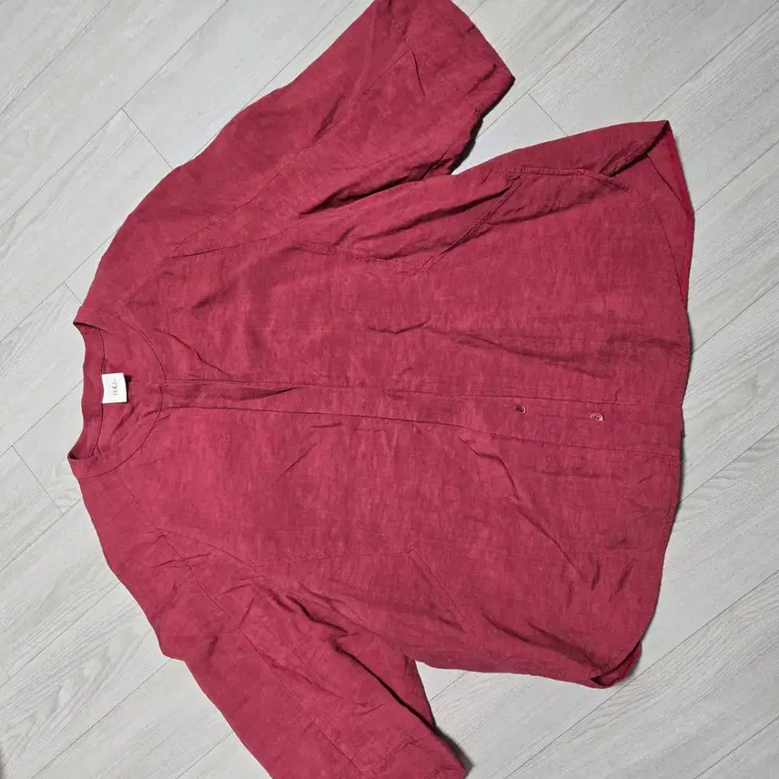 [SOLD OUT] 이새 레드 차이나넥 마소재 셔츠 블라우스