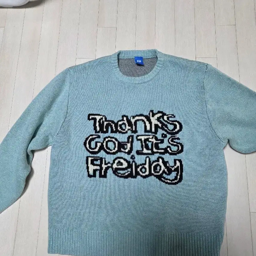 [BUNJANG] Freidyy Knit Sky Blue Sweater / 프라이 니트 스카이블루