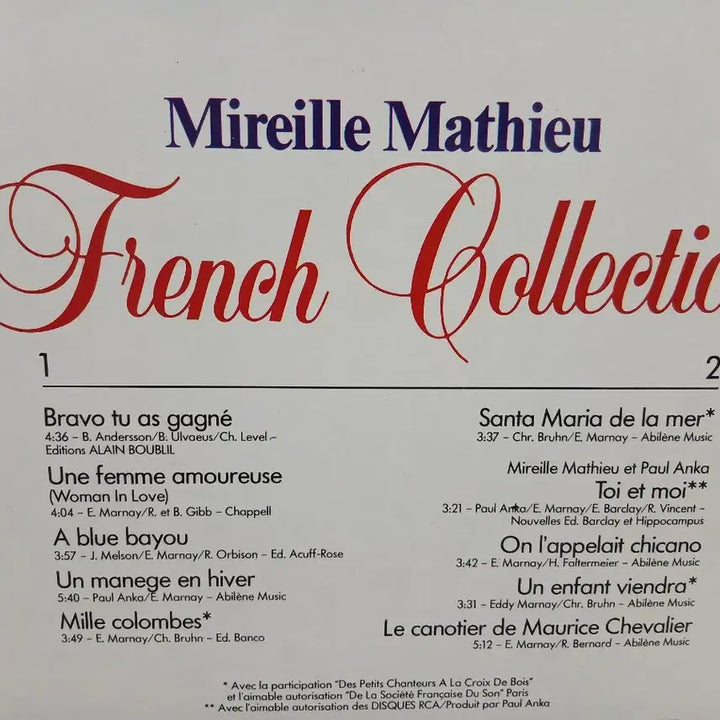 [BUNJANG] Mireille Mathieu French Collection LP Vinyl Record / 미레이 마티유 French Collection LP 음반