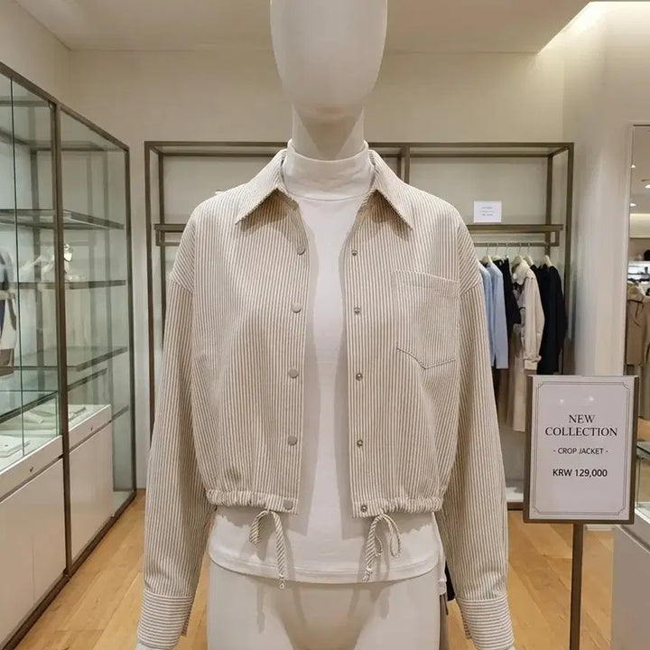 [BUNJANG] Striped Crop Jacket / 66~77/A급/크롭 봄여름가을용 스트라이프 자켓