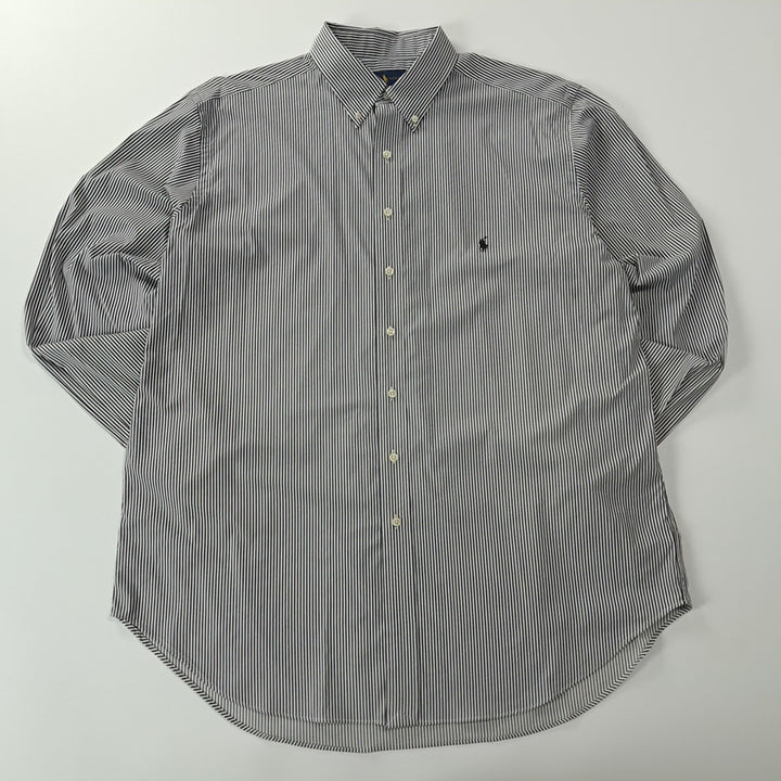 [SOLD OUT] CK290 XLT 폴로 엘라스틴 스트라이프 차콜그레이 셔츠 남방