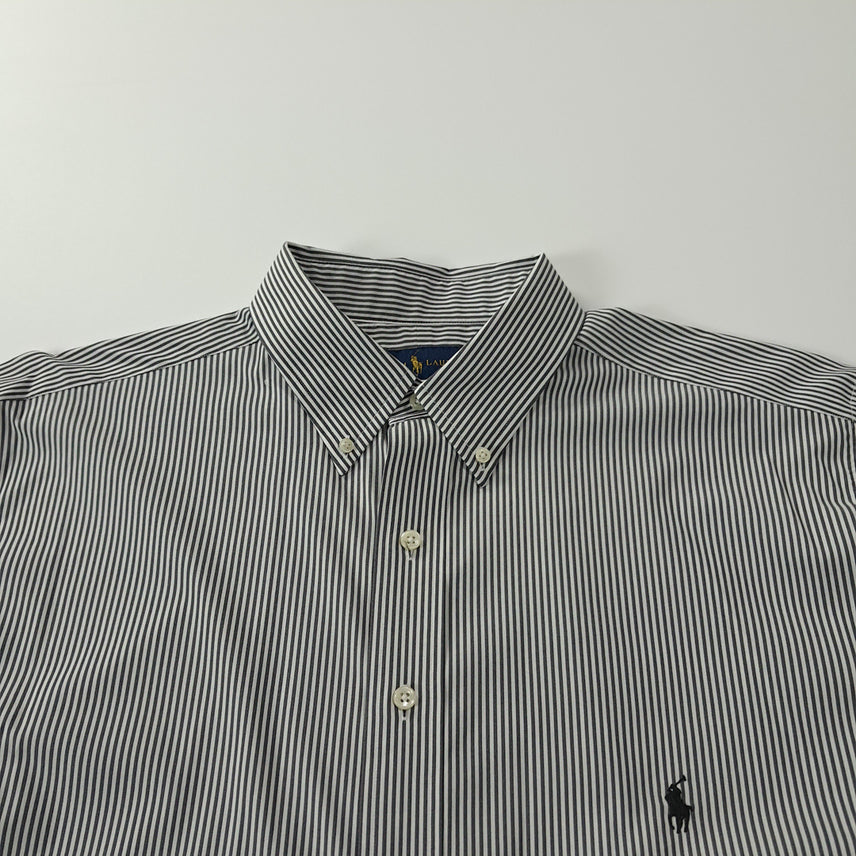 [SOLD OUT] CK290 XLT 폴로 엘라스틴 스트라이프 차콜그레이 셔츠 남방