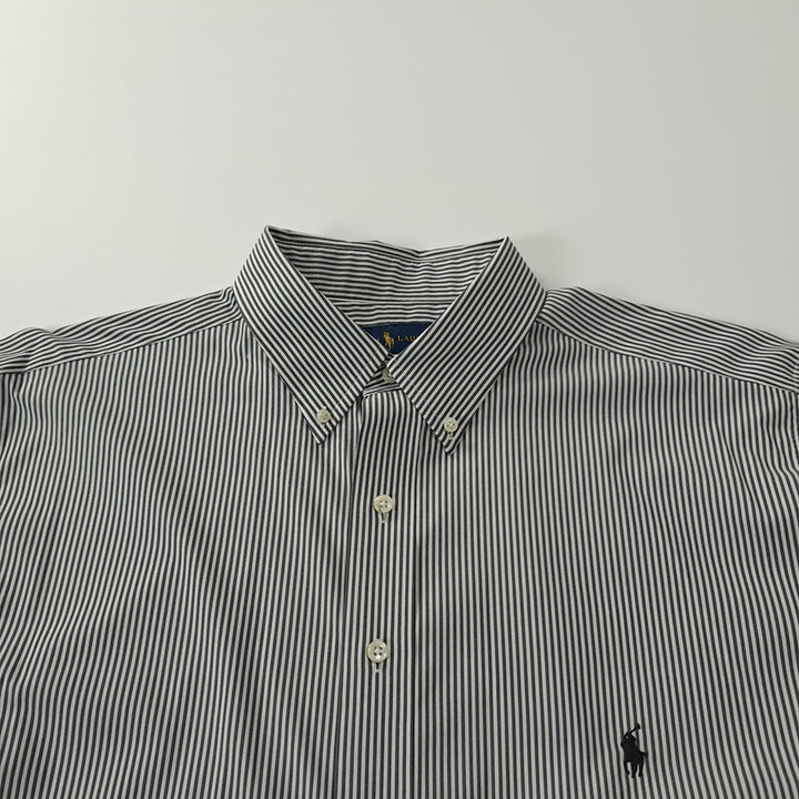 [SOLD OUT] CK290 XLT 폴로 엘라스틴 스트라이프 차콜그레이 셔츠 남방