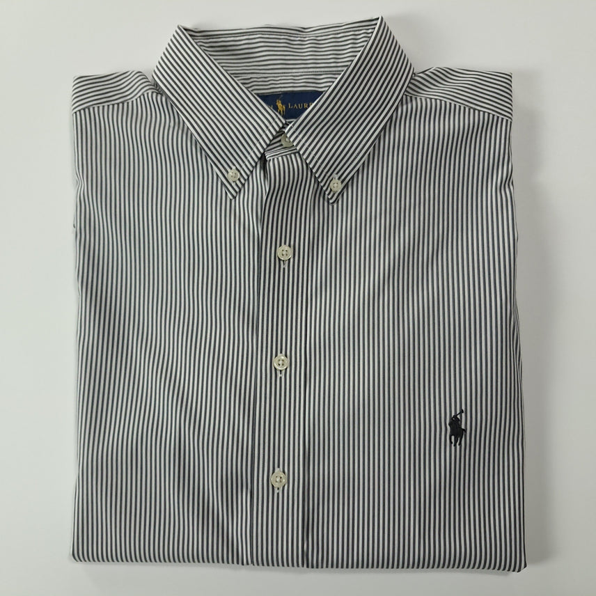 [SOLD OUT] CK290 XLT 폴로 엘라스틴 스트라이프 차콜그레이 셔츠 남방