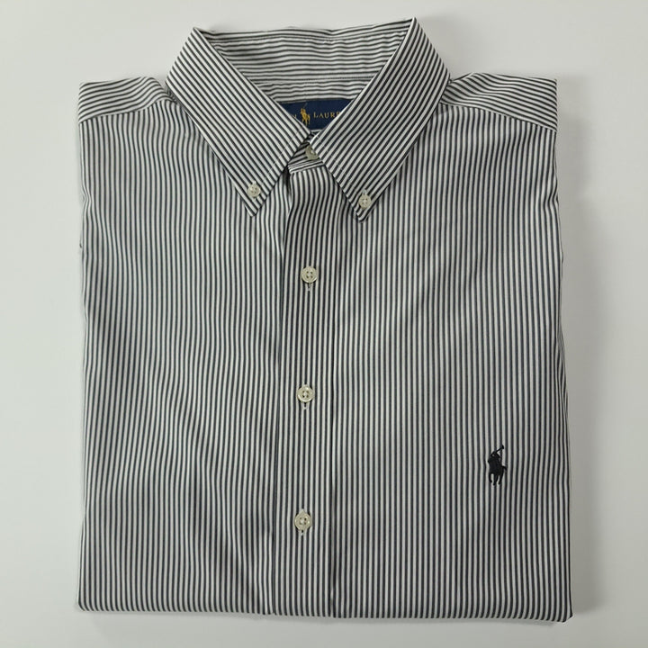 [SOLD OUT] CK290 XLT 폴로 엘라스틴 스트라이프 차콜그레이 셔츠 남방