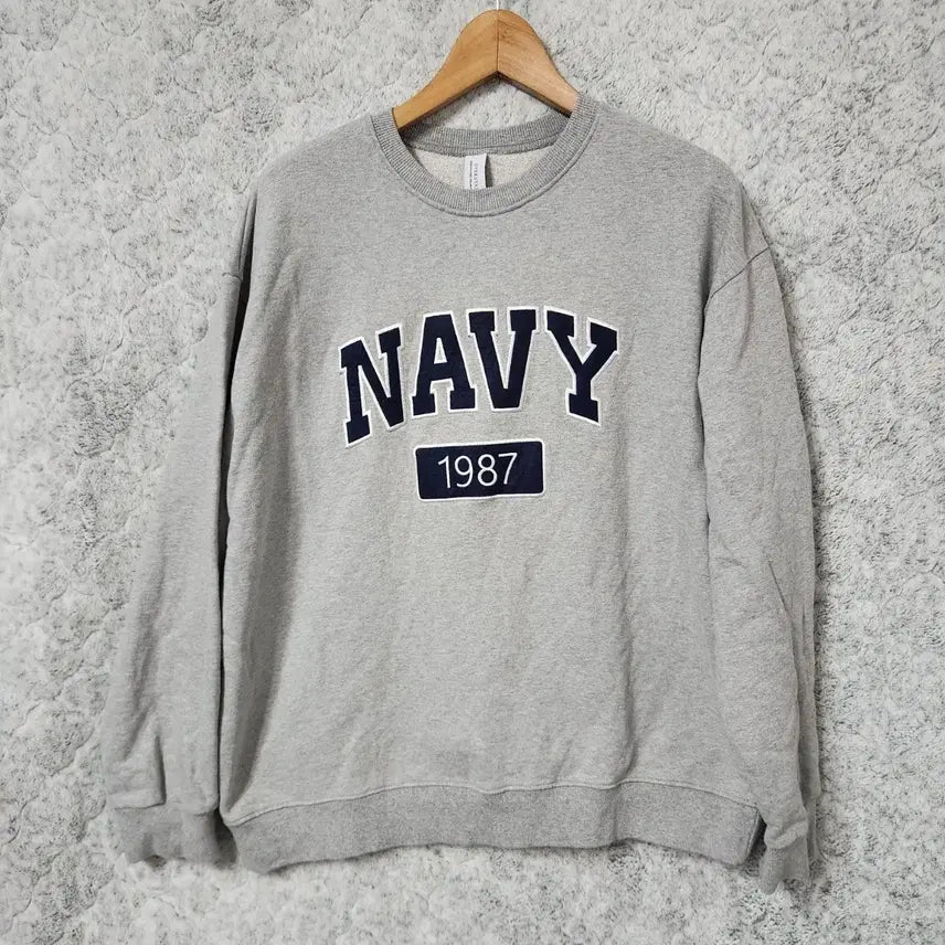 [BUNJANG] 162A Oversized Navy Sweatshirt T-Shirt / 162A [F] 오버스탠드 네이비 맨투맨 티셔츠