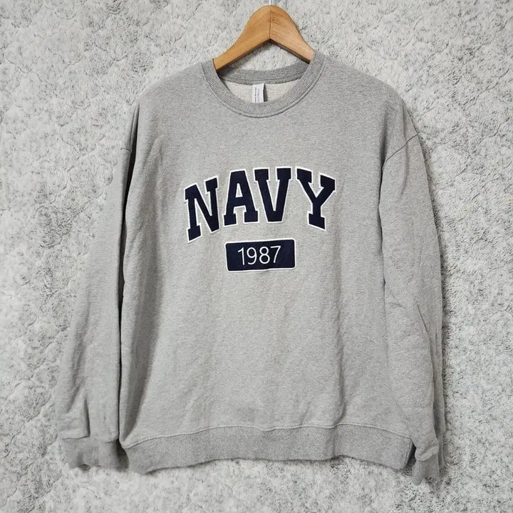[BUNJANG] 162A Oversized Navy Sweatshirt T-Shirt / 162A [F] 오버스탠드 네이비 맨투맨 티셔츠