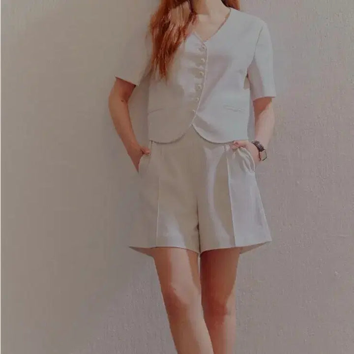 [BUNJANG] YourNameHere Shorts L Size / 유네미 아이보리 린넨 반바지 L 유어네임히얼