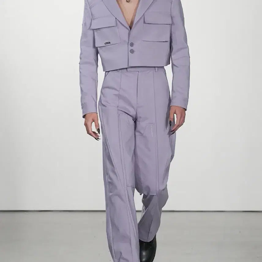 [BUNJANG] Private Policy Patch Pocket Crop Jacket Lavender / 새상품) 프라이빗폴리시 패치 포켓 크롭 자켓 정가 95만원 미친퀄리티