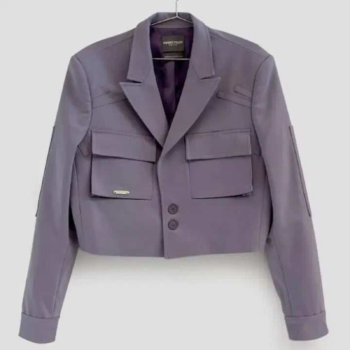 [BUNJANG] Private Policy Patch Pocket Crop Jacket Lavender / 새상품) 프라이빗폴리시 패치 포켓 크롭 자켓 정가 95만원 미친퀄리티