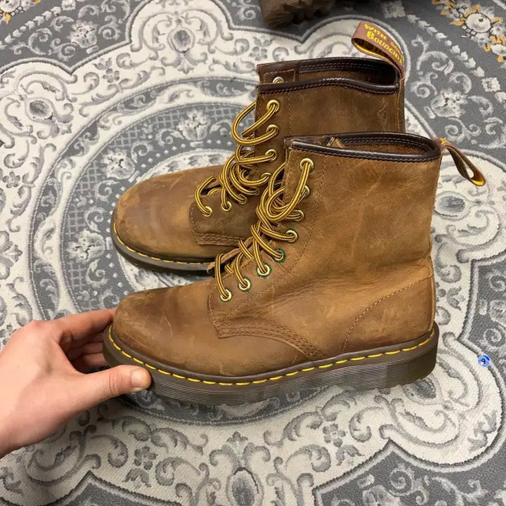 [BUNJANG] Dr. Martens 8-Hole Brown Walker Boots / 닥터마틴 8홀 브라운 워커 부츠