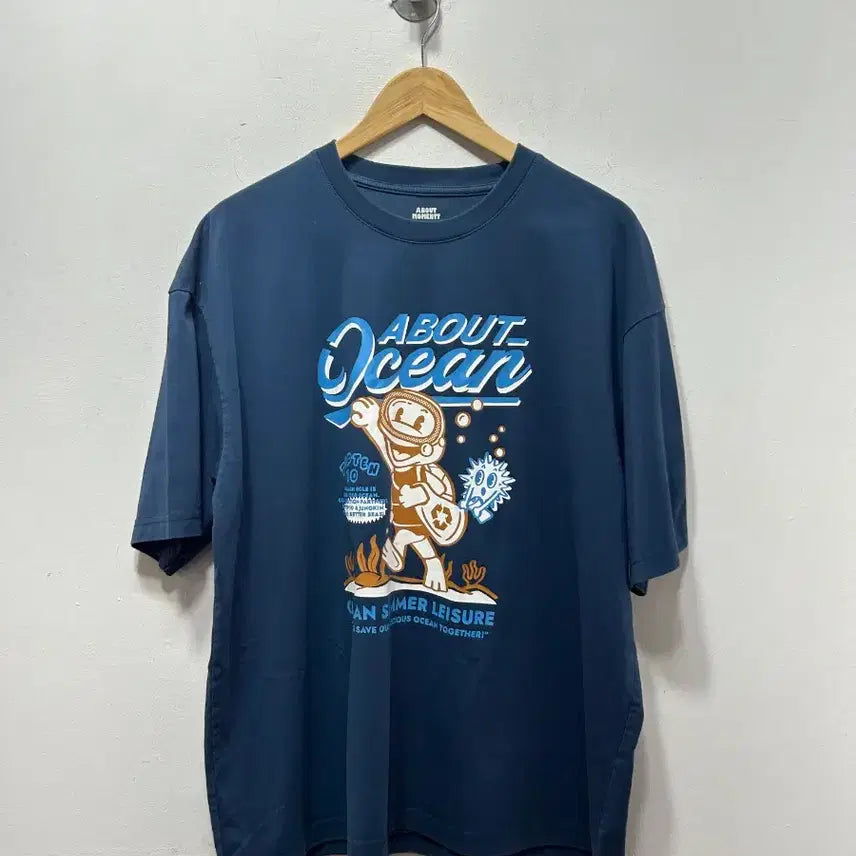 [SOLD OUT] 어바웃 모먼트 오션 반팔 티셔츠 네이비 115사이즈