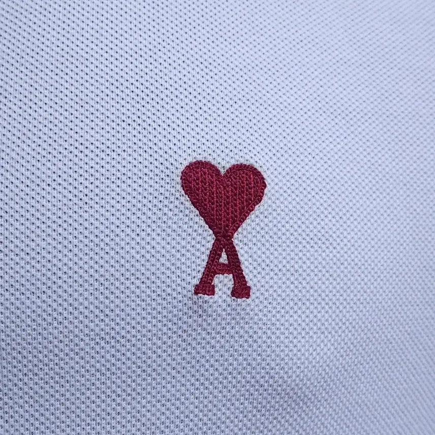 [SOLD OUT] 아미 스몰 하트 화이트 반팔 폴로티